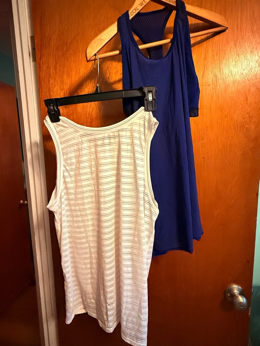 Lulu Lemon Women's Blue and White Tank Top Duo - Classic Casual Layers